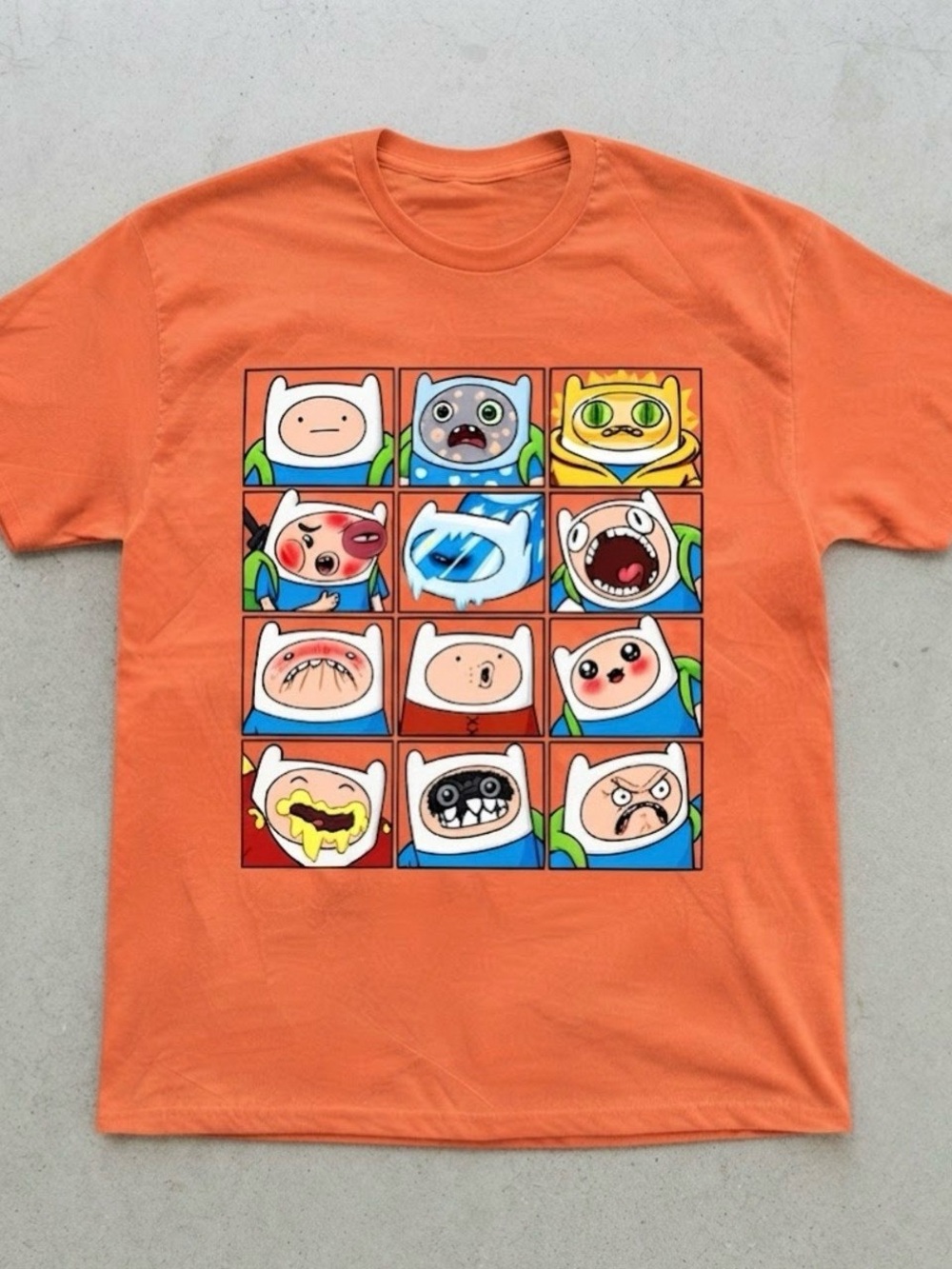 Cartoon Expressions Orange Cotton Gildan T-Shirt